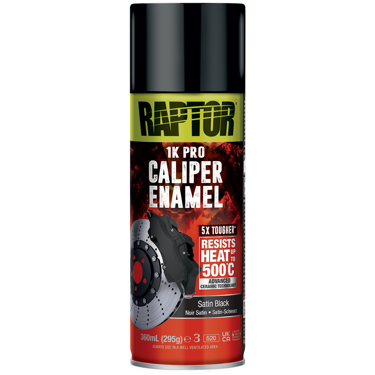 RAPTOR Hitzebeständiger Lack 500°C  "Satin Black" Spraydose  400ml