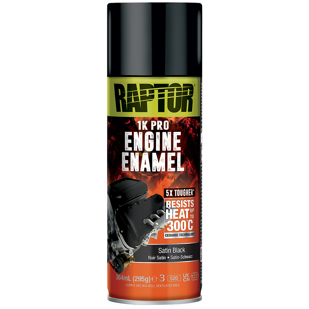 RAPTOR Hitzebeständiger Lack 300°C  "Satin black" Spraydose  400 ml