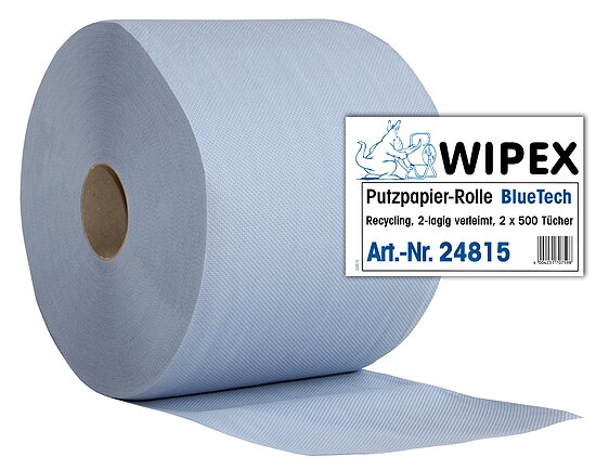 Putzpapier-Rolle Blau 2-Lg. 500 Abr. 24815 22x38